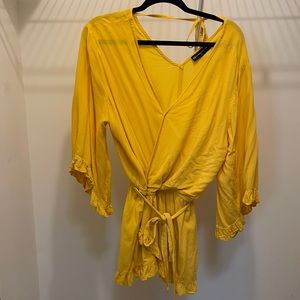 Beautiful plus size mustard top with peplum bottom